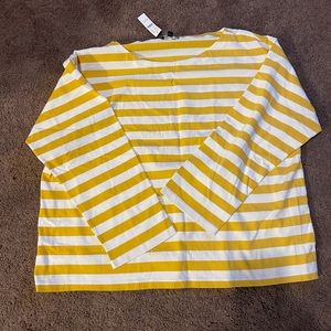 Striped yellow long sleeved shirt